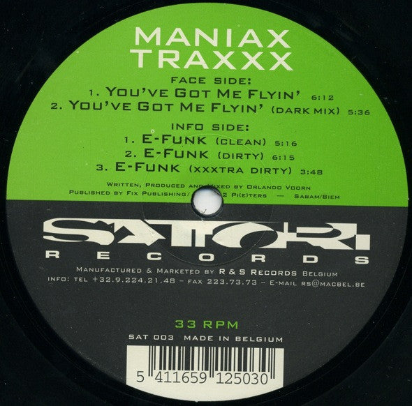 Maniax Traxxx : You've Got Me Flyin' (12")