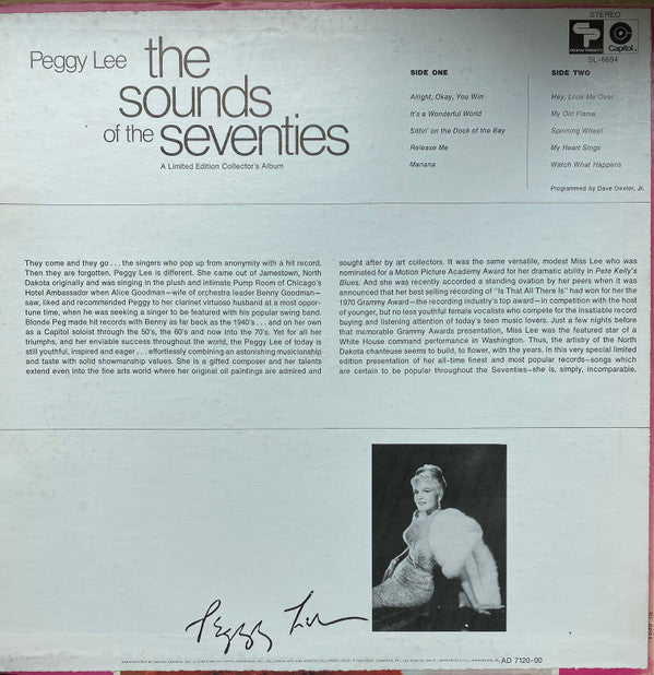 Peggy Lee : Sylvania Presents...The Sounds Of The Seventies (LP, Album, Comp, Ltd)