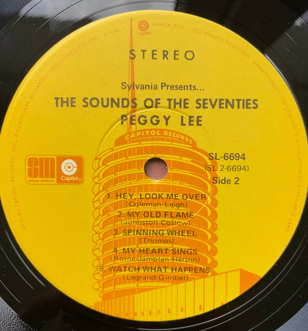 Peggy Lee : Sylvania Presents...The Sounds Of The Seventies (LP, Album, Comp, Ltd)
