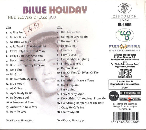 Billie Holiday : The Discovery Of Jazz (2xCD, Comp)