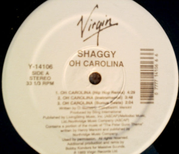 Shaggy : Oh Carolina (12")