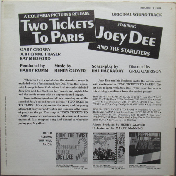 Joey Dee And The Starliters* : Two Tickets To Paris (LP, Mono)