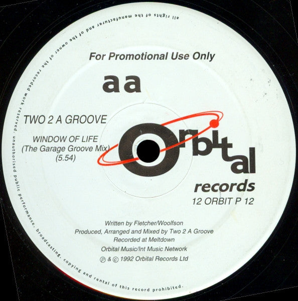 Two 2 A Groove : Window Of Life (12", Promo)