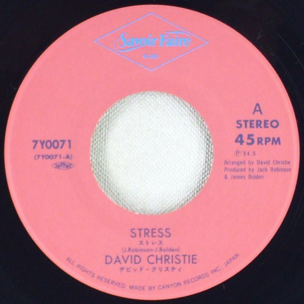 David Christie : Stress (7", Single)