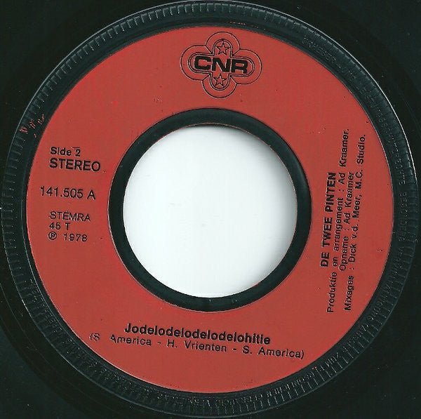 De Twee Pinten : Jodelodelodelodelohitie (7", Single)