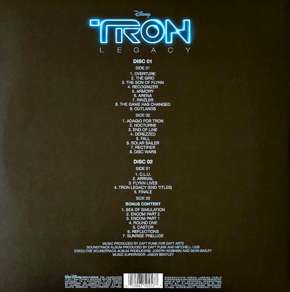 Daft Punk : TRON: Legacy (Vinyl Edition Motion Picture Soundtrack) (2xLP, Album, Comp, RE)