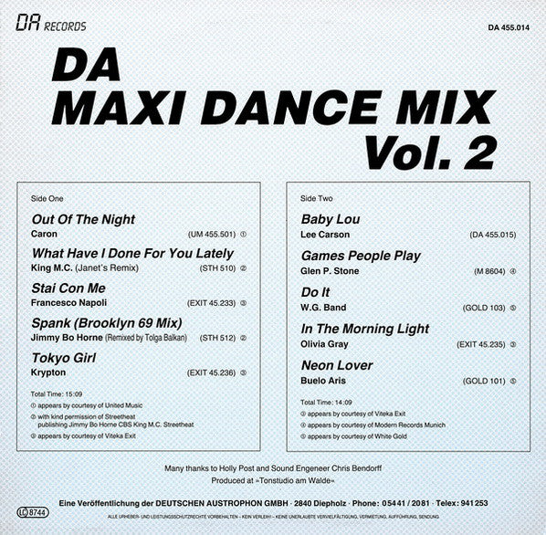 Various : DA Maxi-Dance-Mix Vol. 2 (LP, Comp, Ltd, Mixed, Whi)