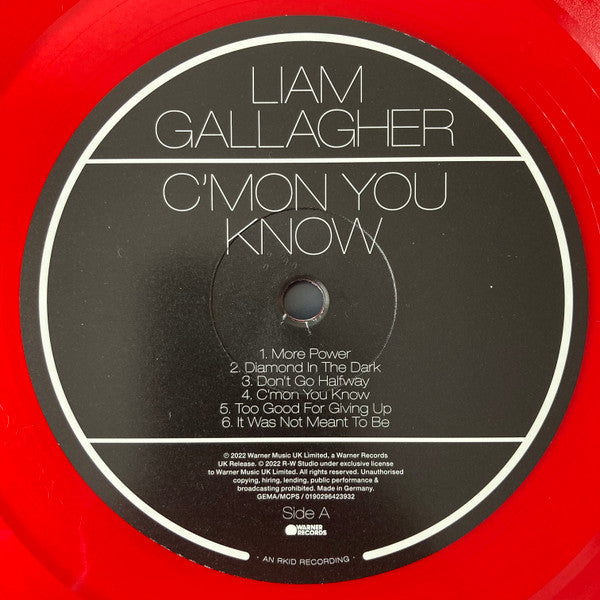 Liam Gallagher : C'mon You Know (LP, Album, Ltd, Red)