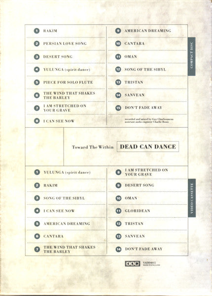 Dead Can Dance : Toward The Within (Box, Ltd + CD, Album + VHS, PAL)