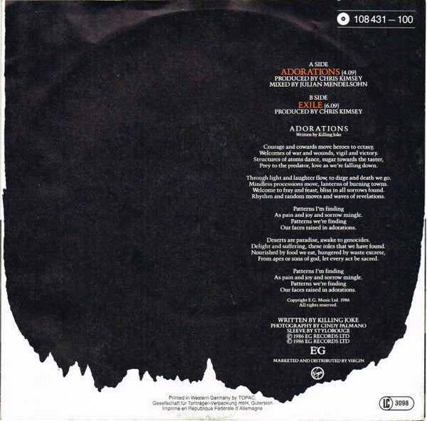 Killing Joke : Adorations (7", Single)