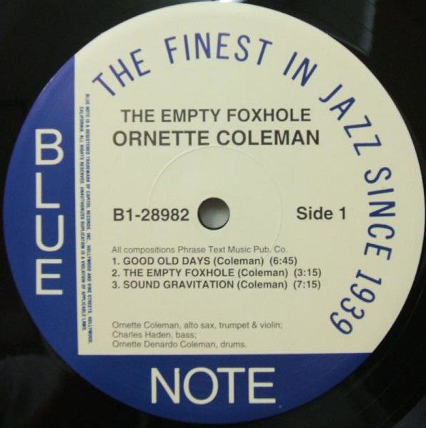 Ornette Coleman : The Empty Foxhole (LP, Album, Ltd, RE, 180)