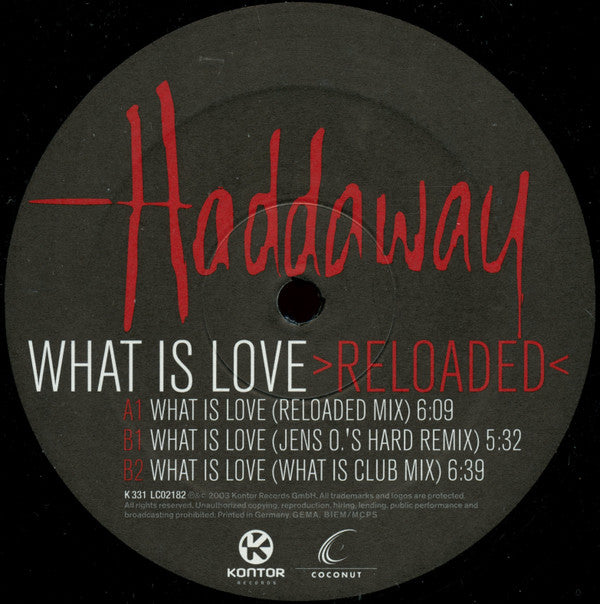 Haddaway : What Is Love (Reloaded) (12")