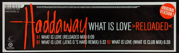 Haddaway : What Is Love (Reloaded) (12")