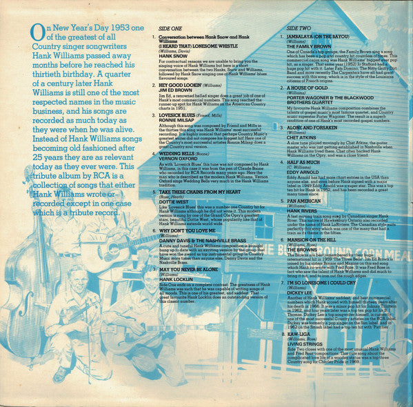 Various : A Tribute To Hank Williams (2xLP, Album, Comp)