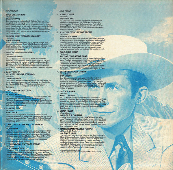 Various : A Tribute To Hank Williams (2xLP, Album, Comp)