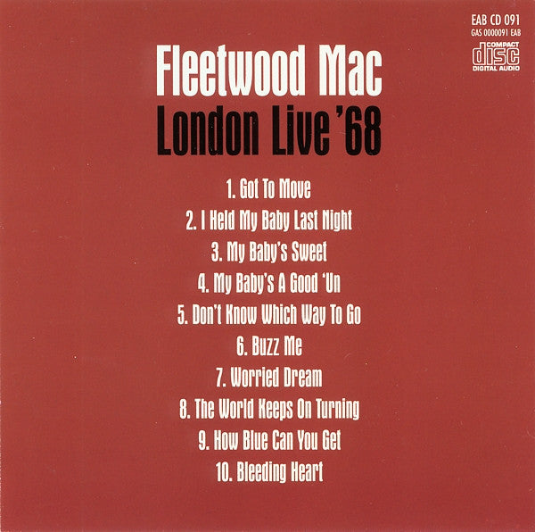 Fleetwood Mac : London Live '68 (The Masters) (CD, Album, RE)