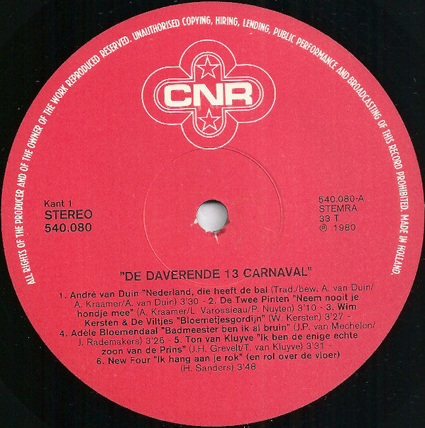 Various : De Daverende Dertien Carnaval (LP, Comp)