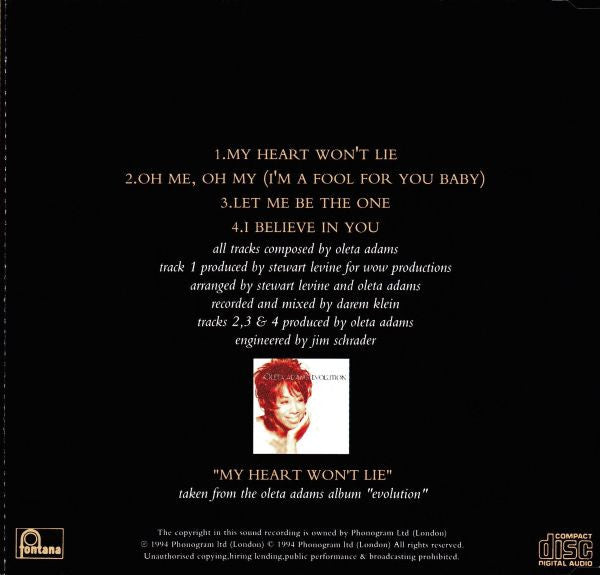 Oleta Adams : My Heart Won't Lie (CD, Single)