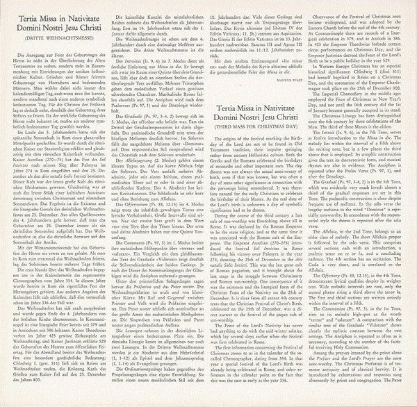 Pater Maurus Pfaff, Chor Der Mönche Der Benediktiner-Erzabtei St. Martin, Beuron : Tertia Missa In Nativitate Domini Nostri Jesu Christi (LP, Album, RE, Gat)