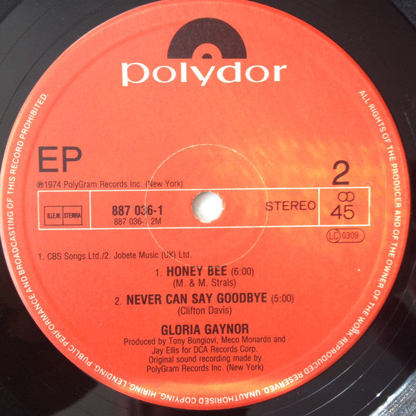 Gloria Gaynor : I Will Survive / Honey Bee / Never Can Say Goodbye (12", EP, RE)