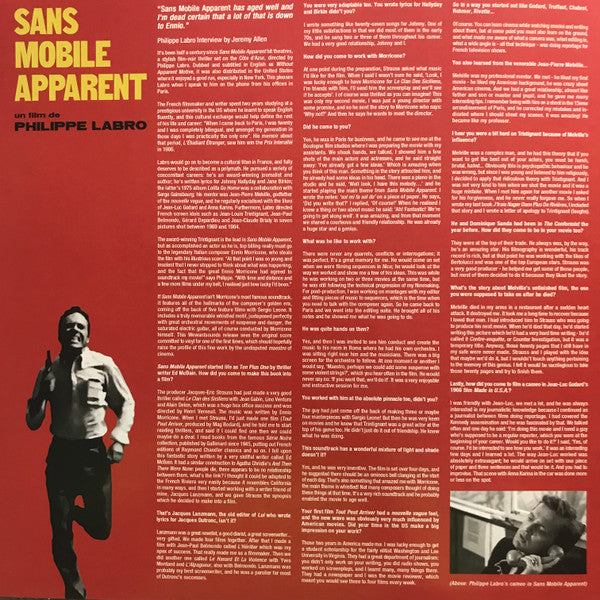 Ennio Morricone : Sans Mobile Apparent (Bande Originale du Film) (LP, RSD, RE, RM, Gat)