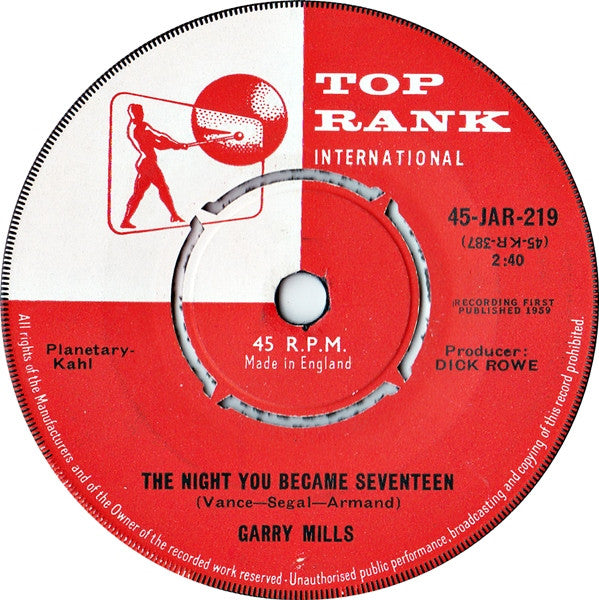 Garry Mills : Seven Little Girls Sitting In The Back Seat (7")