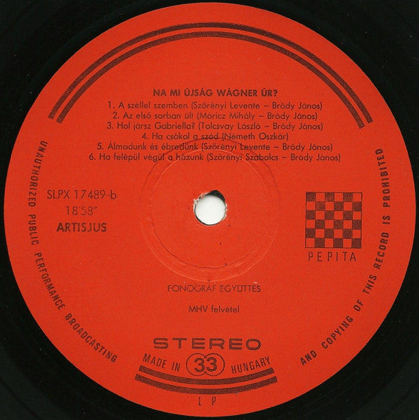 Fonográf : Na Mi Újság Wágner Úr? (LP, Album)