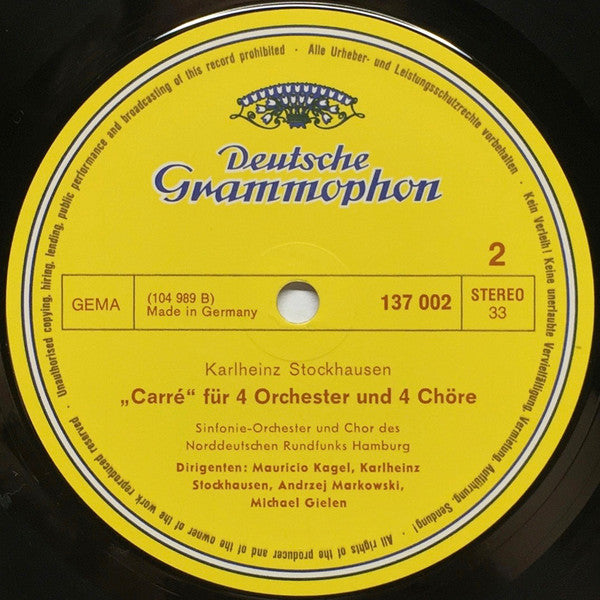 Karlheinz Stockhausen : Gruppen • Carré (LP, Album, RE)