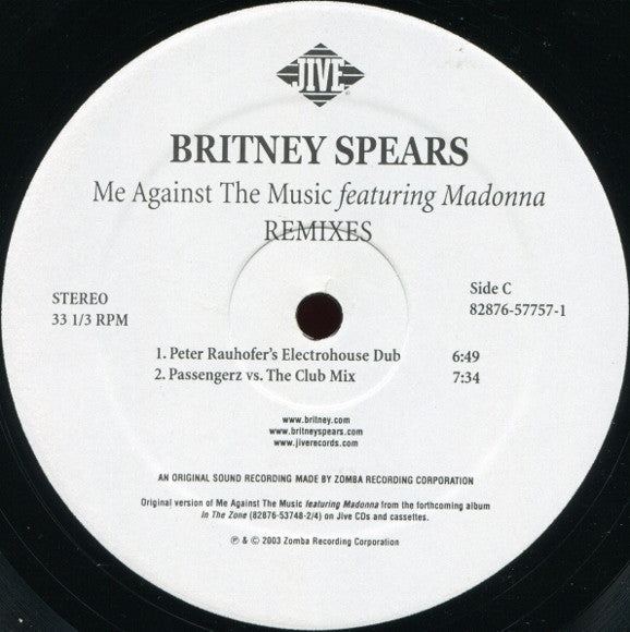 Britney Spears Featuring Madonna : Me Against The Music (Remixes) (2x12")