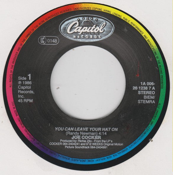 Joe Cocker : You Can Leave Your Hat On (7", Single)