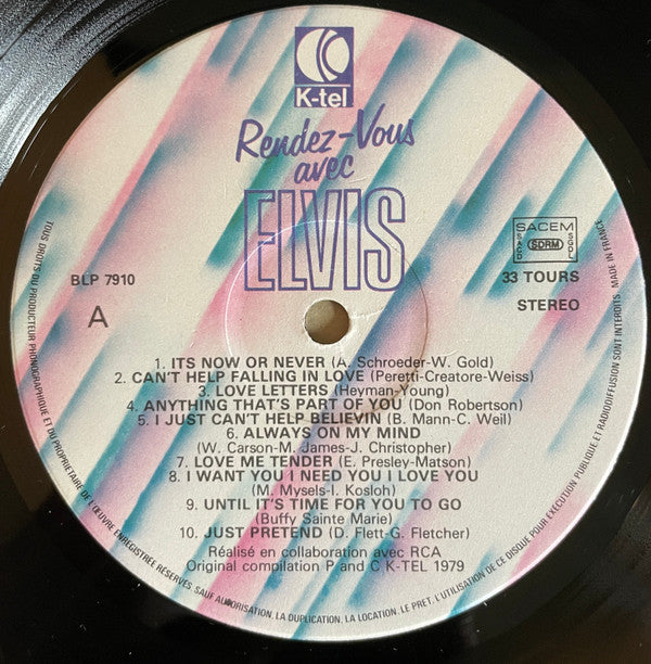 Elvis Presley : Rendez-Vous Avec Elvis (20 Love Songs) (LP, Comp)