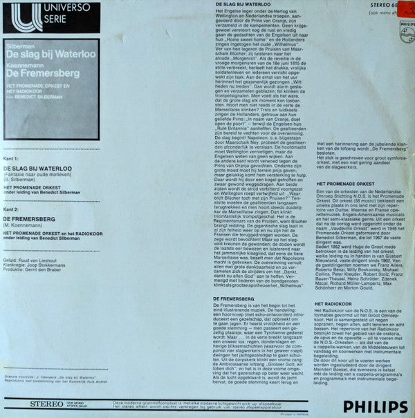 Benedict Silberman / Miroslaw Koennemann – Promenade Orkest En Radiokoor van de N.O.S. o.l.v. Benedict Silberman : De Slag Bij Waterloo / De Fremersberg (LP)