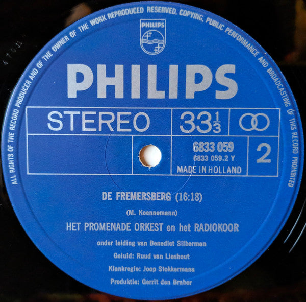 Benedict Silberman / Miroslaw Koennemann – Promenade Orkest En Radiokoor van de N.O.S. o.l.v. Benedict Silberman : De Slag Bij Waterloo / De Fremersberg (LP)