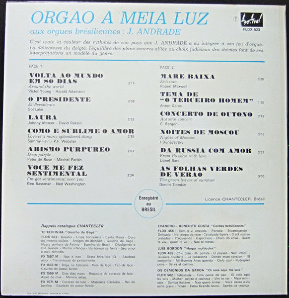 J. Andrade : Orgao A Meia Luz. Aux Orgues Brésiliennes : J.Andrade (LP)