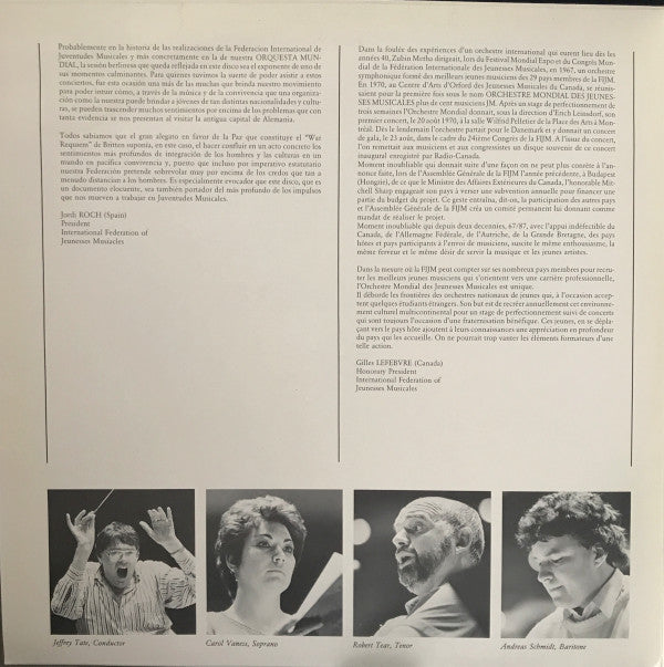 Benjamin Britten, Orchestre Mondial Des Jeunesses Musicales : War Requiem (2xLP)
