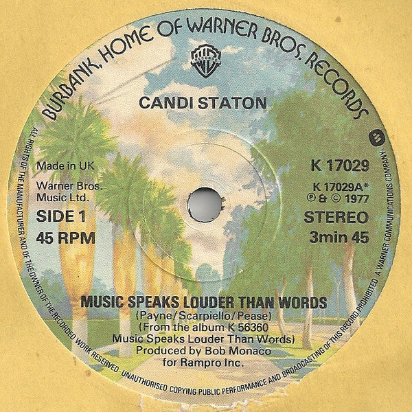 Candi Staton : Music Speaks Louder Than Words (7")