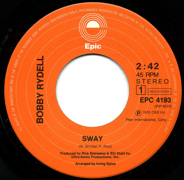 Bobby Rydell : Sway  (7", Single)