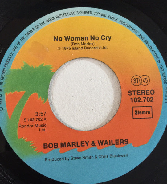 Bob Marley & The Wailers : No Woman, No Cry "Live Version" (7", Single)