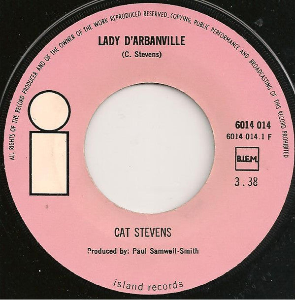 Cat Stevens : Lady D'Arbanville (7", Single)