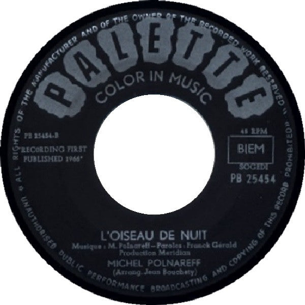 Michel Polnareff : Sous Quelle Etoile Suis-Je Né / L'Oiseau De Nuit (7", Single)