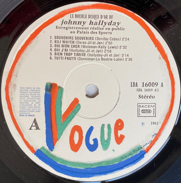 Johnny Hallyday : Le Double Disque D'or De Johnny Hallyday (2xLP, Comp)