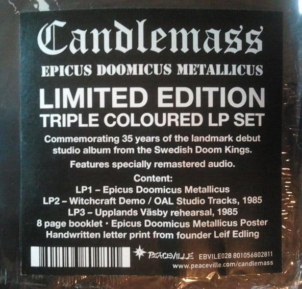Candlemass : Epicus Doomicus Metallicus (LP, Album, RE, Gre + LP, Whi + LP + Box, Comp, Ltd)