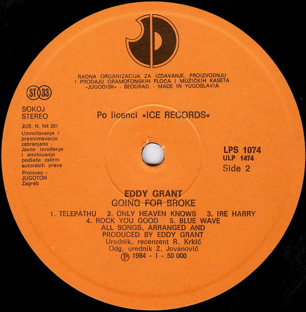Eddy Grant : Going For Broke (LP, Album)