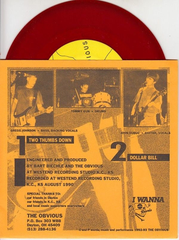 The Obvious (3) : Two Thumbs Down (7", Red)
