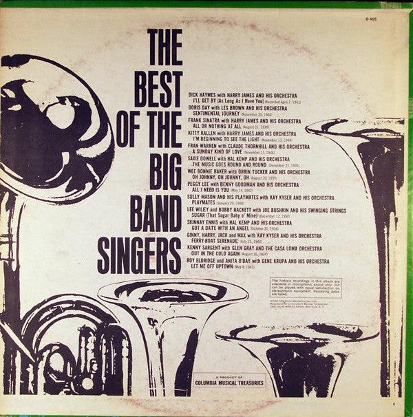 Various : The Best Of The Big Band Singers (LP, Comp, Mono, Ter)