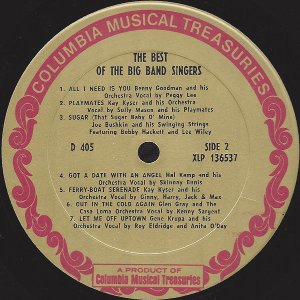 Various : The Best Of The Big Band Singers (LP, Comp, Mono, Ter)