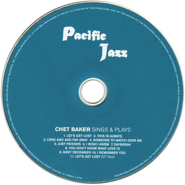 Chet Baker : Sings And Plays (CD, Album, Mono, RE)