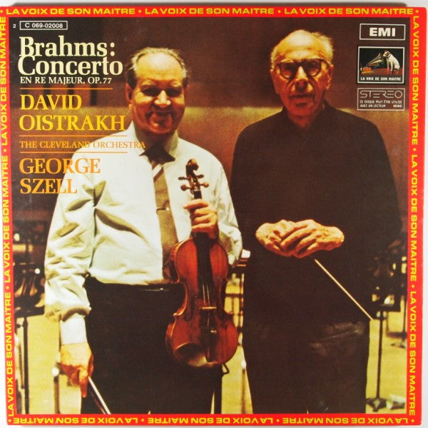 Johannes Brahms — David Oistrach - The Cleveland Orchestra - George Szell : Concerto En Ré Majeur, Op. 77 (LP)