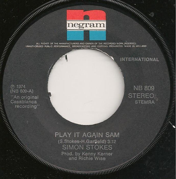Simon Stokes (2) : Play It Again Sam (7", Single)