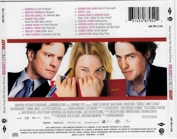 Various : Bridget Jones - Schokolade Zum Frühstück (Music From The Motion Picture) (CD, Comp)